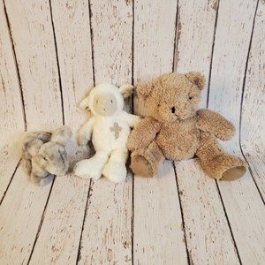 Bear Silver One, sheep Nat & Jules and Douglas rabbit plush collection of 3.
